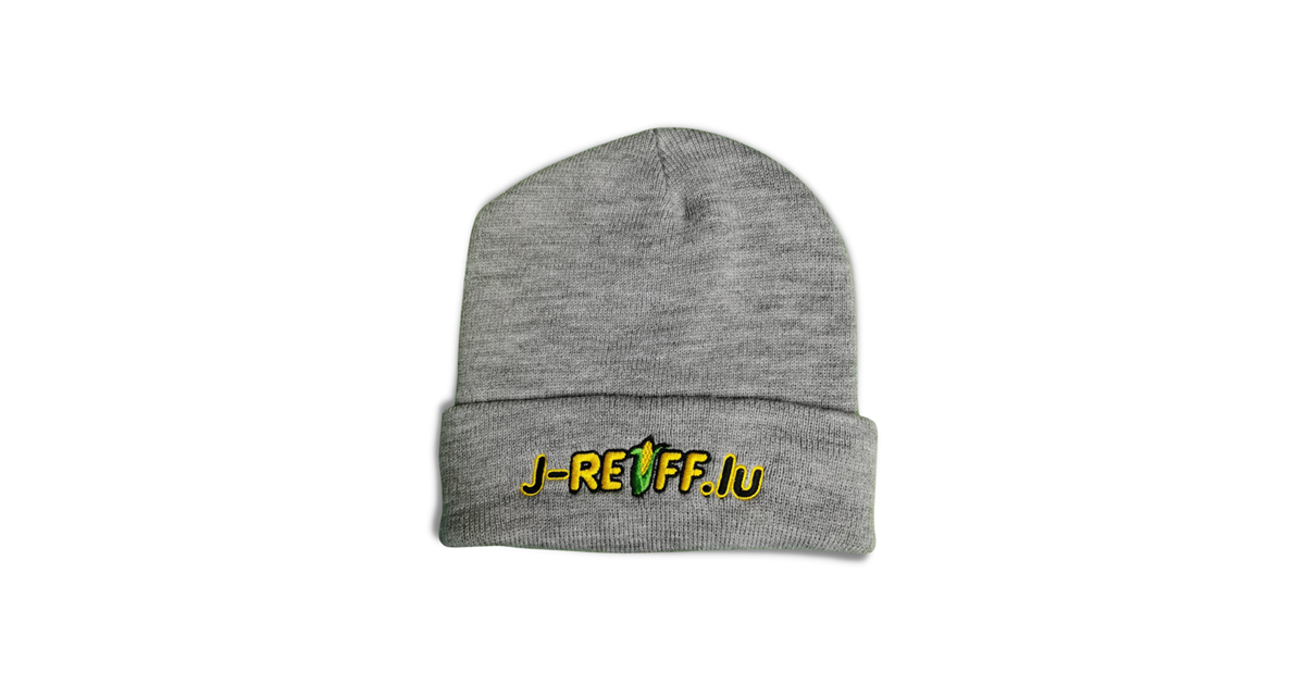 Mütze mit Logo in Grau - J-Reiff | Strickmützen