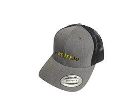 Peaked cap with logo in grey/black