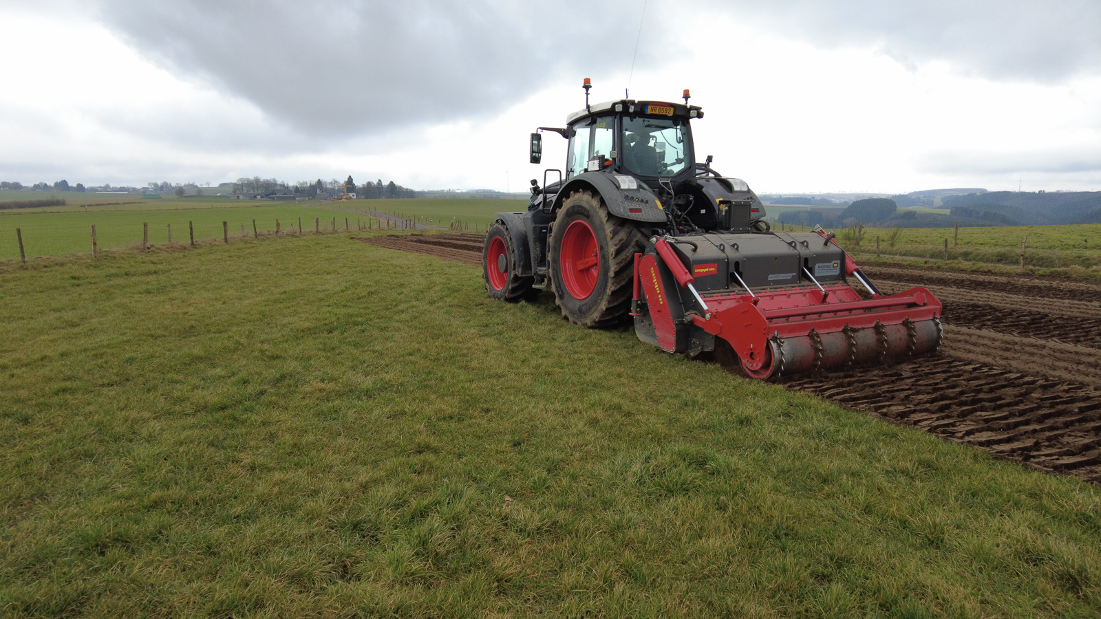 Ploughing up grassland